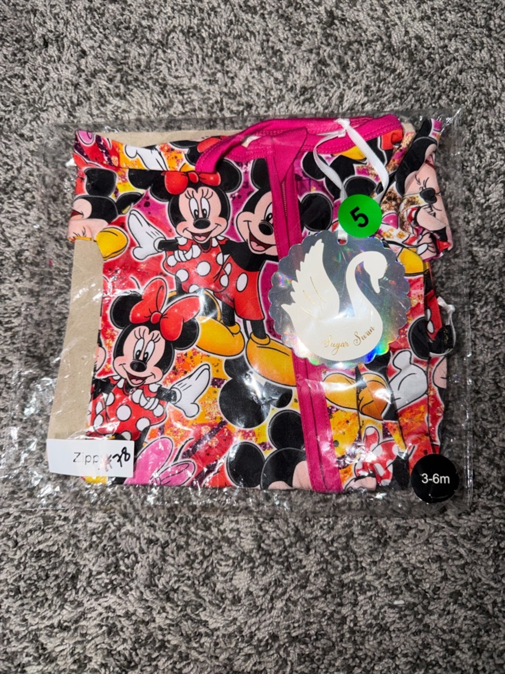 Mickey & Minnie Sugar Swan Bamboo Zippy - Picture 3 of 3